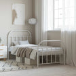 Vidaxl bedframe met hoofd- en voeteneinde metaal wit 90x190 cm