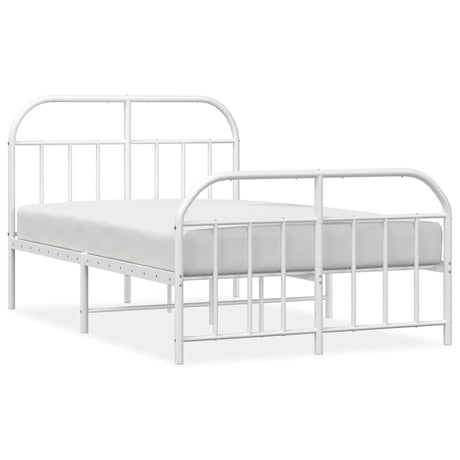 Vidaxl bedframe met hoofd- en voeteneinde metaal wit 120x200 cm