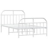 Vidaxl bedframe met hoofd- en voeteneinde metaal wit 120x200 cm