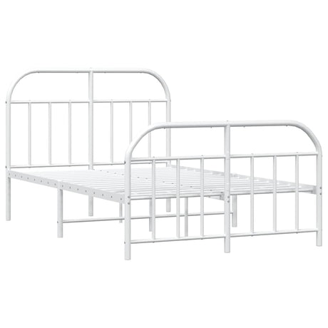 Vidaxl bedframe met hoofd- en voeteneinde metaal wit 120x200 cm
