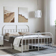 Vidaxl bedframe met hoofd- en voeteneinde metaal wit 135x190 cm