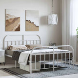 Vidaxl bedframe met hoofd- en voeteneinde metaal wit 135x190 cm