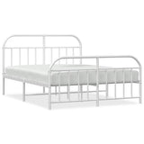 Vidaxl bedframe met hoofd- en voeteneinde metaal wit 183x213 cm