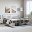 Vidaxl bedframe met hoofd- en voeteneinde metaal wit 193x203 cm