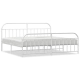 Vidaxl bedframe met hoofd- en voeteneinde metaal wit 200x200 cm