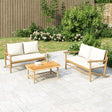 Vidaxl 2-delige loungeset met kussens bamboe crèmewit