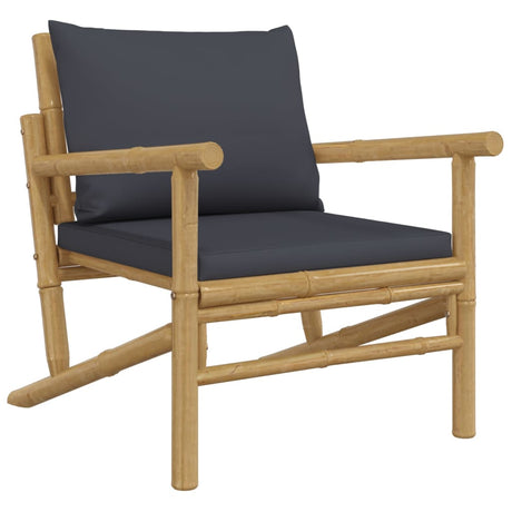 Vidaxl tuinstoelen 2 st met donkergrijze kussens bamboe