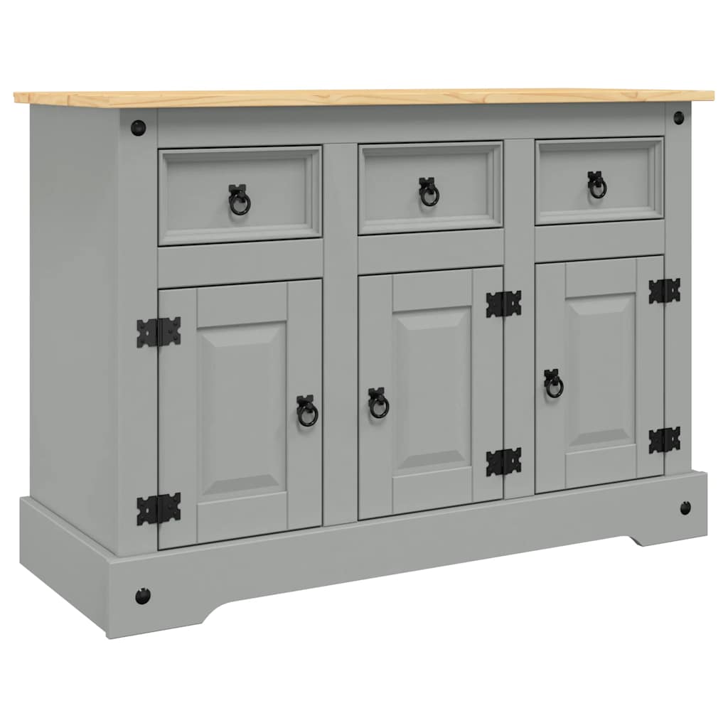Vidaxl dressoir corona 112x43x78 cm massief mexicaans grenenhout grijs