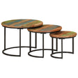 Vidaxl tafeltjesset 3 st massief gerecycled hout