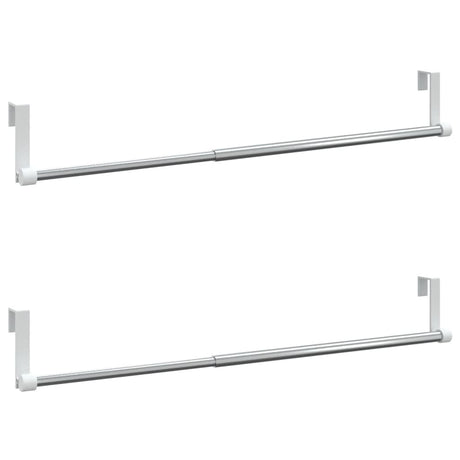 Vidaxl gordijnrails 2 st 40-60 cm aluminium wit en zilverkleurig