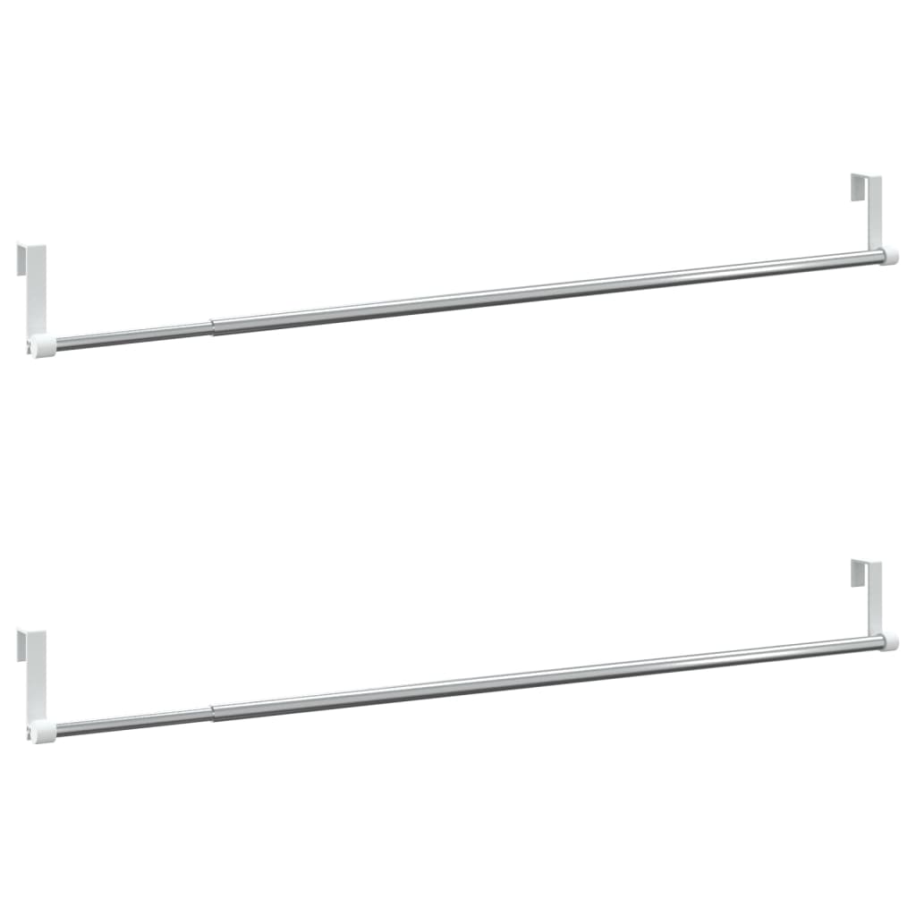 Vidaxl Rido Riles 2 PCs 60-105 cm Aluminium wäiss a sëlwer faarweg