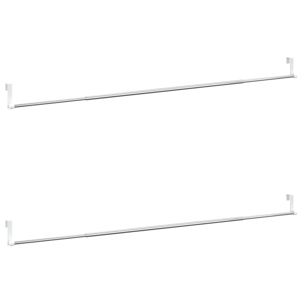 Vidaxl Curtain Rails 2 PCS 90-135 cm aluminium hvit og sølvfarget