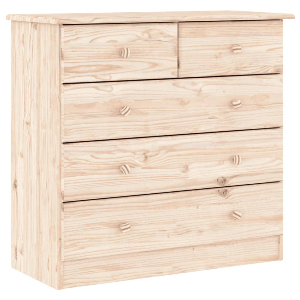 Vidaxl ladekast alta 77x35x73 cm massief grenenhout