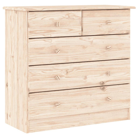 Vidaxl ladekast alta 77x35x73 cm massief grenenhout
