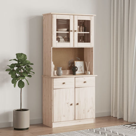 Vidaxl opzetkast alta 77x30x92 cm massief grenenhout