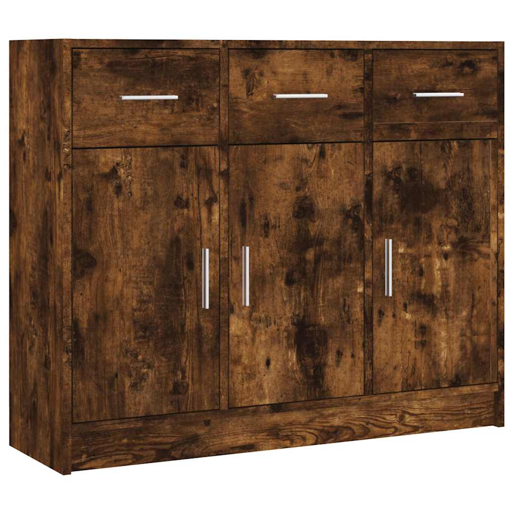 Vidaxl dressoir 91x28x75 cm bewerkt hout gerookt eikenkleurig