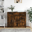 Vidaxl dressoir 91x28x75 cm bewerkt hout gerookt eikenkleurig