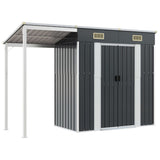 Vidaxl Garden Shed s prodlouženou střechou 277x110.5x181 cm ocelový antracit