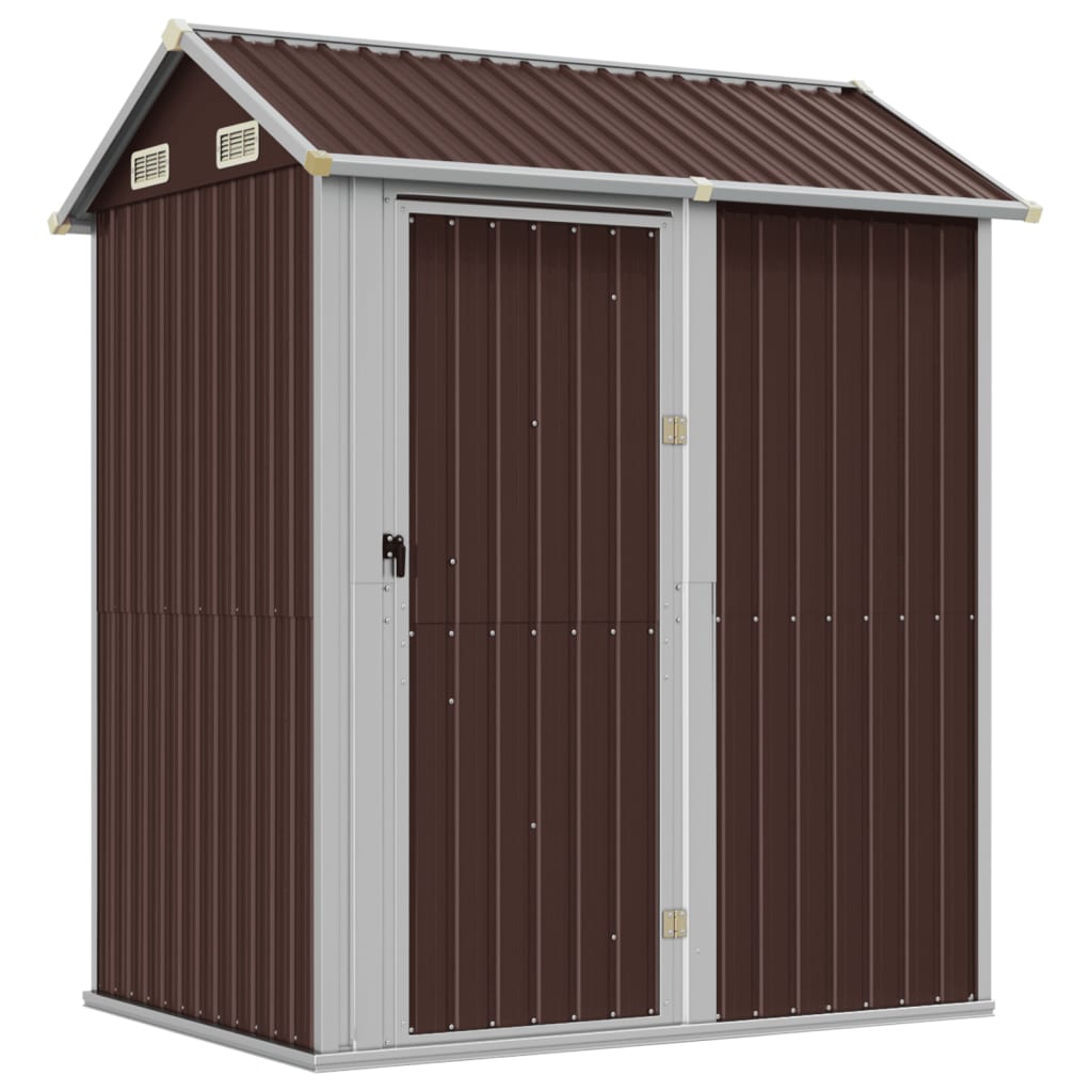 Vidaxl Garden shed 192x152.5x237 cm galvanized steel brown