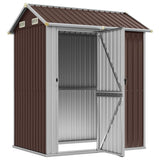 Vidaxl Garden shed 192x152.5x237 cm galvanized steel brown