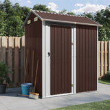 Vidaxl Garden shed 192x152.5x237 cm galvanized steel brown