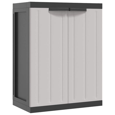 Vidaxl tuinkast 65x37x85 cm polypropeen grijs en zwart