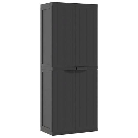 Vidaxl tuinkast 65x37x165 cm polypropeen zwart