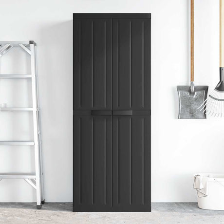 Vidaxl tuinkast 65x37x165 cm polypropeen zwart