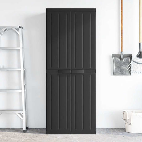 Vidaxl tuinkast 65x37x165 cm polypropeen zwart