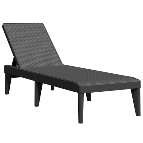 Vidaxl ligbed 186x60x29 cm polypropeen antracietkleurig