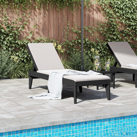Vidaxl ligbed 186x60x29 cm polypropeen antracietkleurig