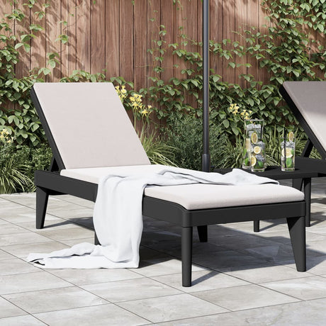 Vidaxl ligbed 186x60x29 cm polypropeen antracietkleurig