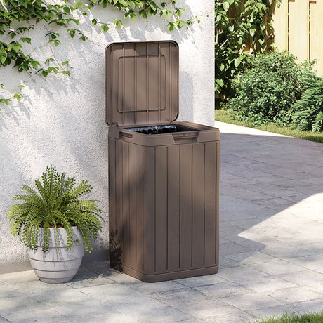 Vidaxl tuinafvalbak 38x38x65 cm polypropeen bruin