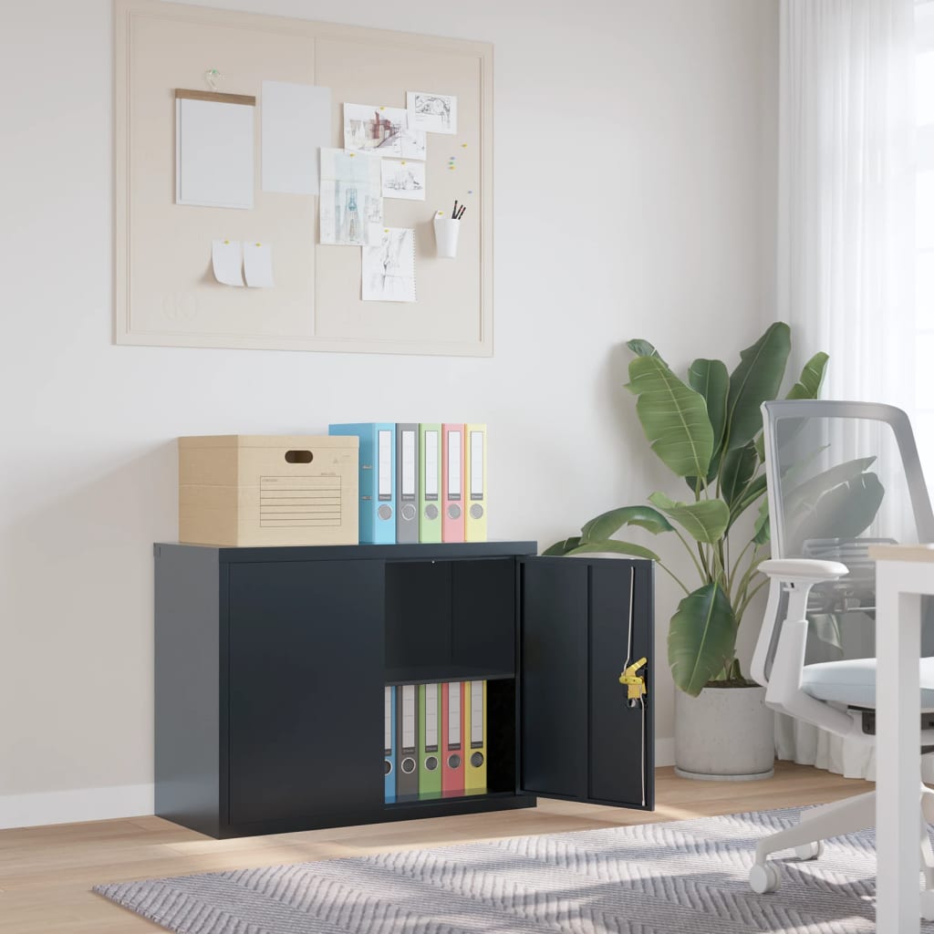 Vidaxl archiefkast 90x40x70 cm staal antracietkleurig