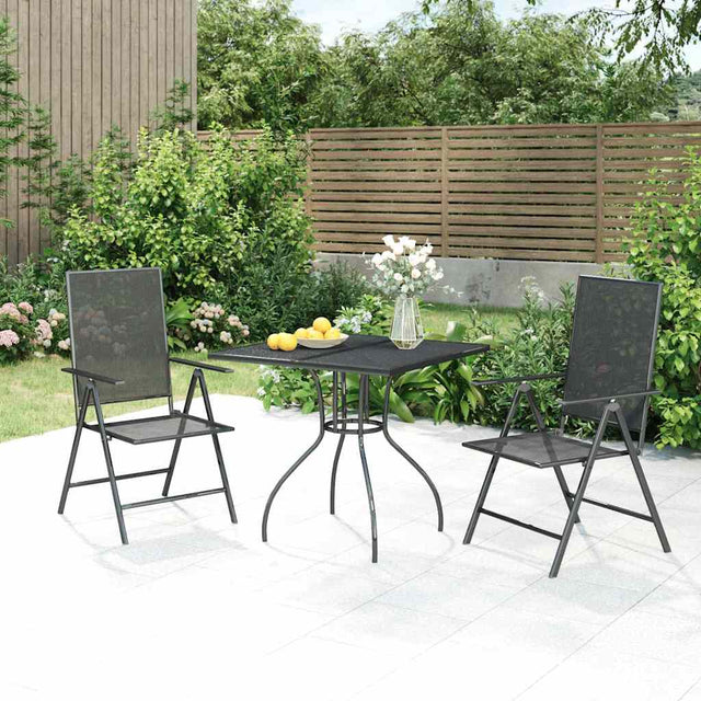 Vidaxl 3-delige tuinset staal antracietkleurig
