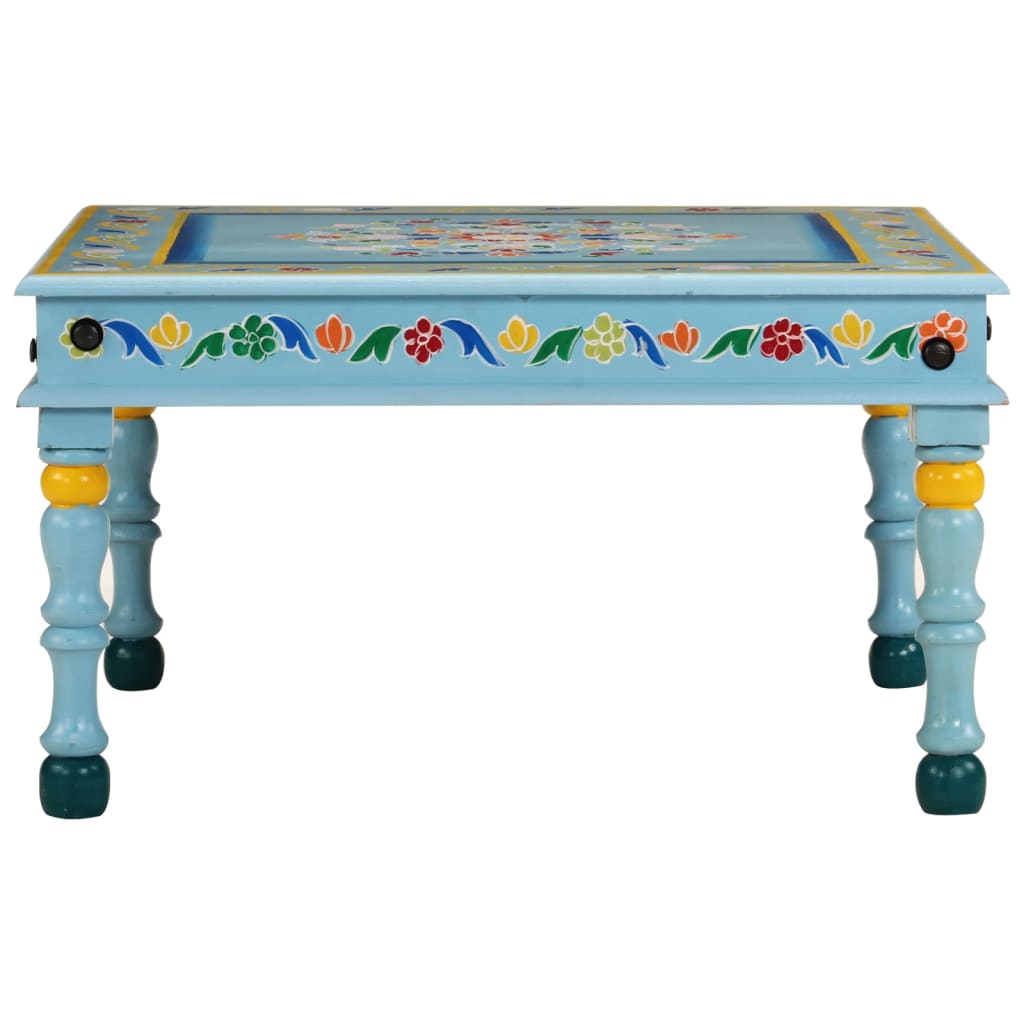 Vidaxl salontafel handbeschilderd massief mangohout turquoise