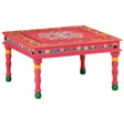 Vidaxl salontafel handbeschilderd massief mangohout roze