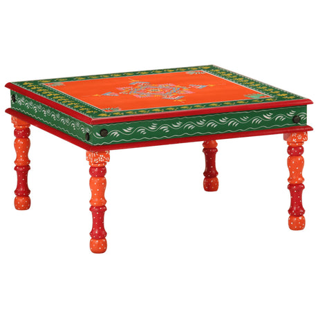 Vidaxl salontafel handbeschilderd massief mangohout oranje