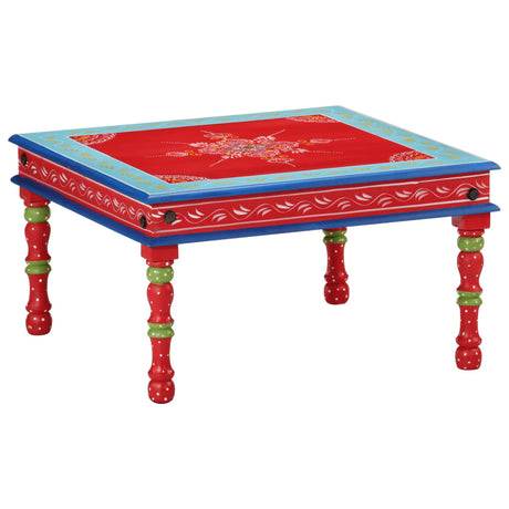 Vidaxl salontafel handbeschilderd massief mangohout rood