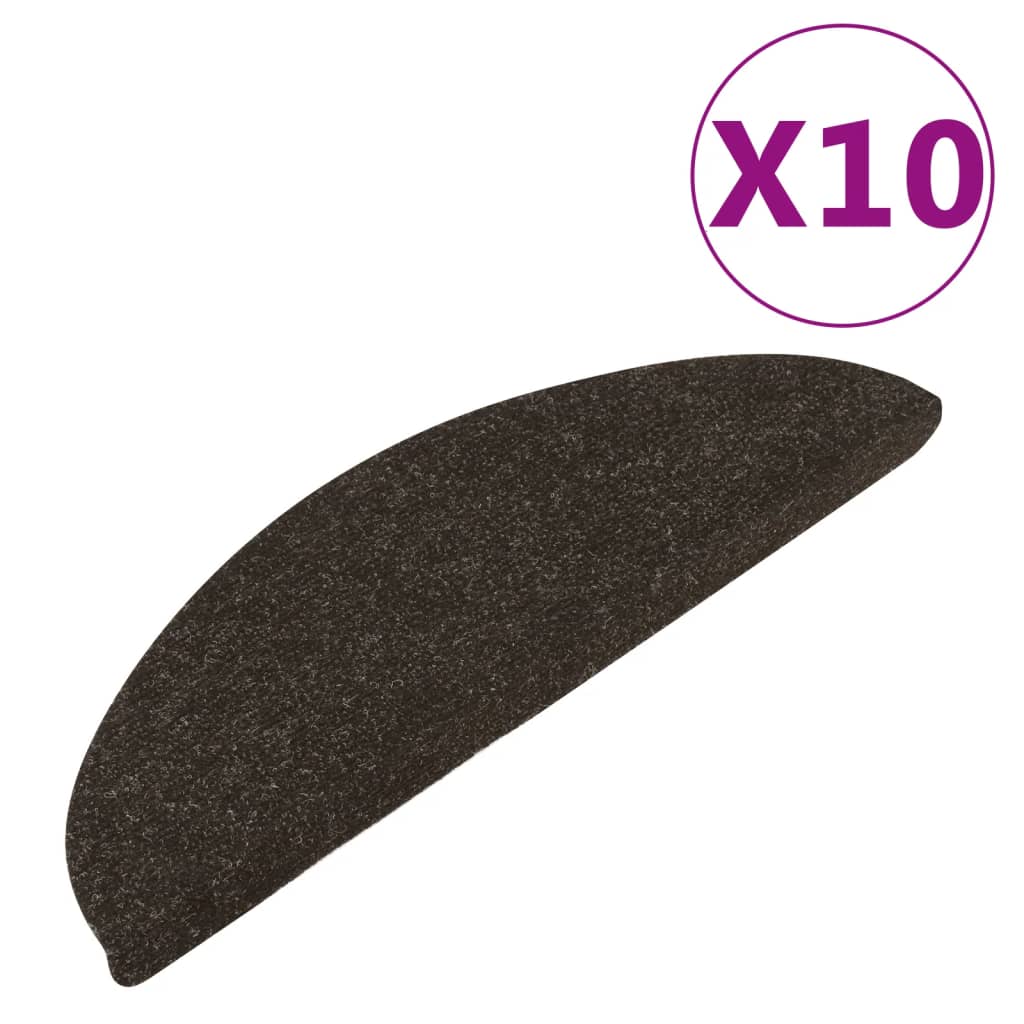 Vidaxl Stair Mats Self -Adhesive 10 PCS 65x22.5x3.5 CM Anthracite -Colored