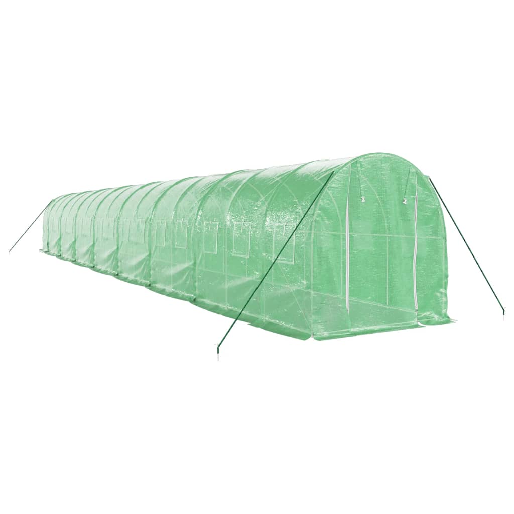 Vidaxl tuinkas con telaio in acciaio 32 m² 16x2x2 m verde