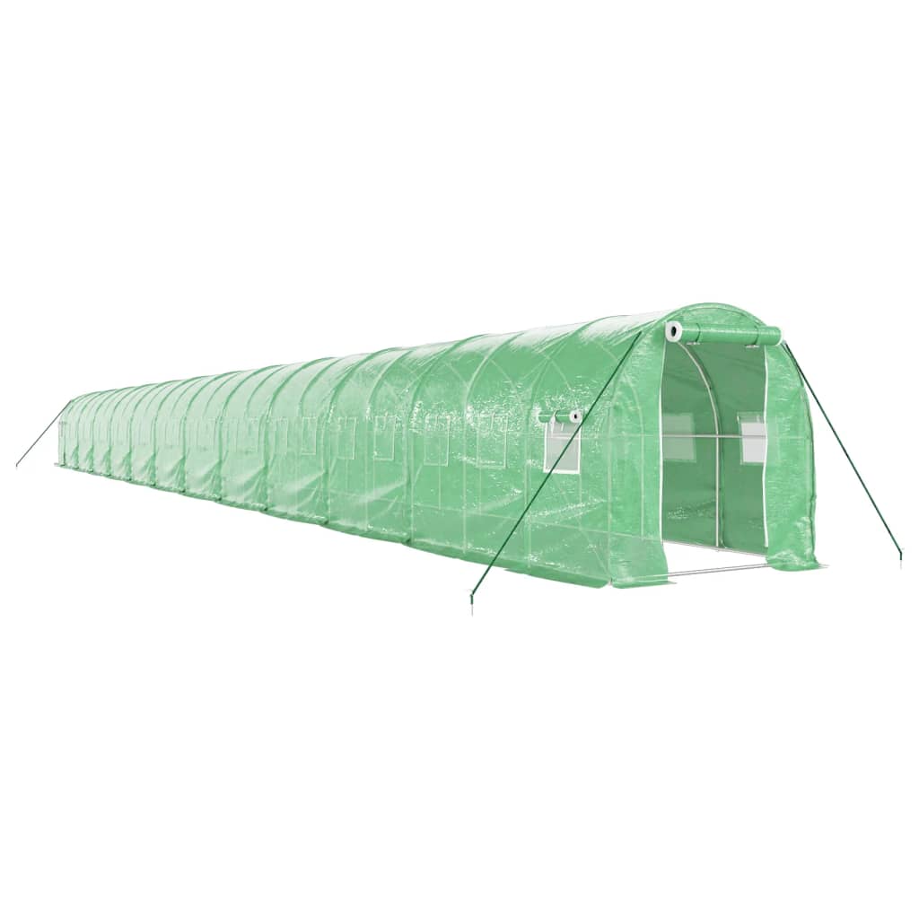 Vidaxl Tuinkas with steel frame 48 m² 24x2x2 m green