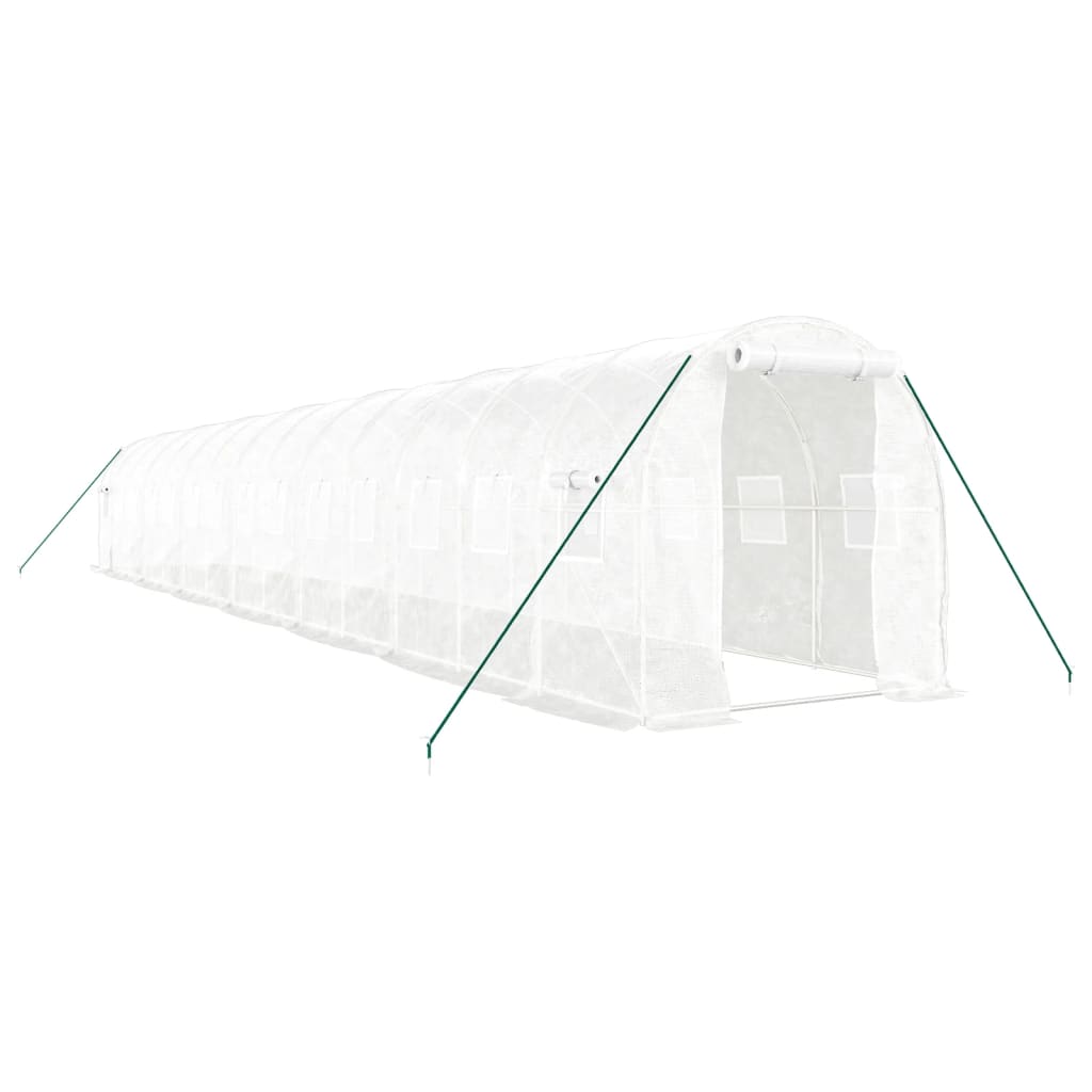 VidaXL TUINKAS with steel frame 28 m² 14x2x2 m white