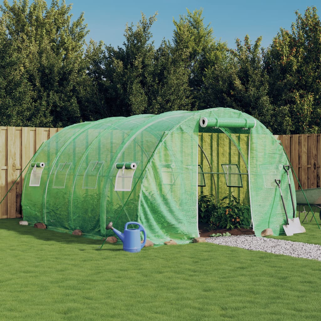 VidaXL TUINKAS with steel frame 12 m² 4x3x2 m green