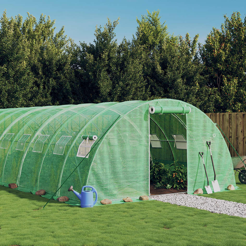 Vidaxl tuinkas avec cadre en acier 24 m² 6x4x2 m vert