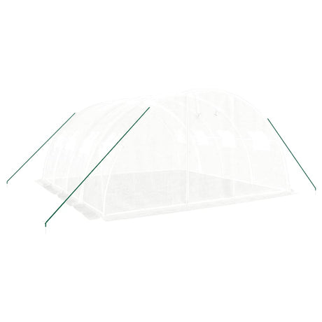 Vidaxl kas met stalen frame wit 16 m² 4x4x2 m