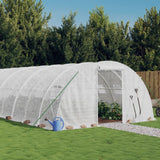 Vidaxl tuinkas con telaio in acciaio 32 m² 8x4x2 m bianco