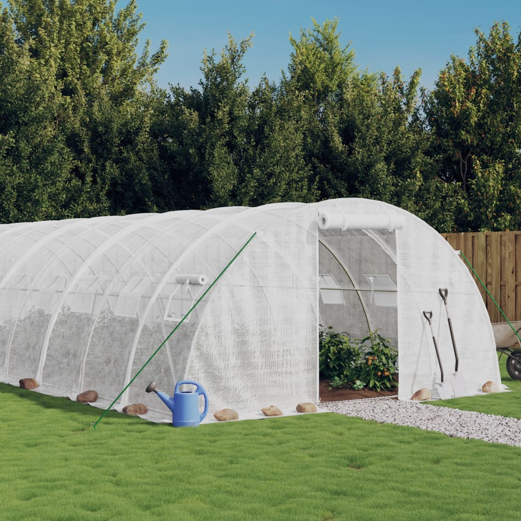 VidaXL TUINKAS with steel frame 56 m² 14x4x2 m white