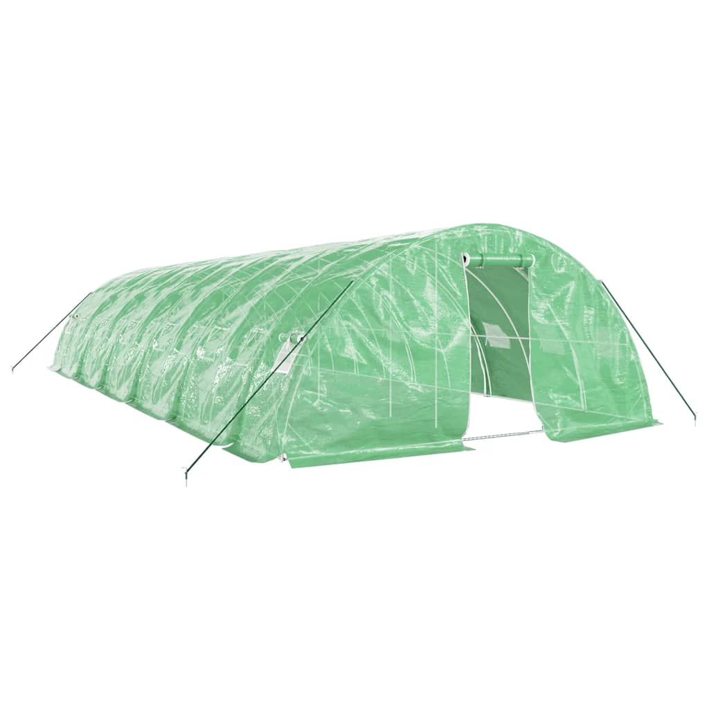 VidaXL TUINKAS with steel frame 60 m² 12x5x2.3 m green