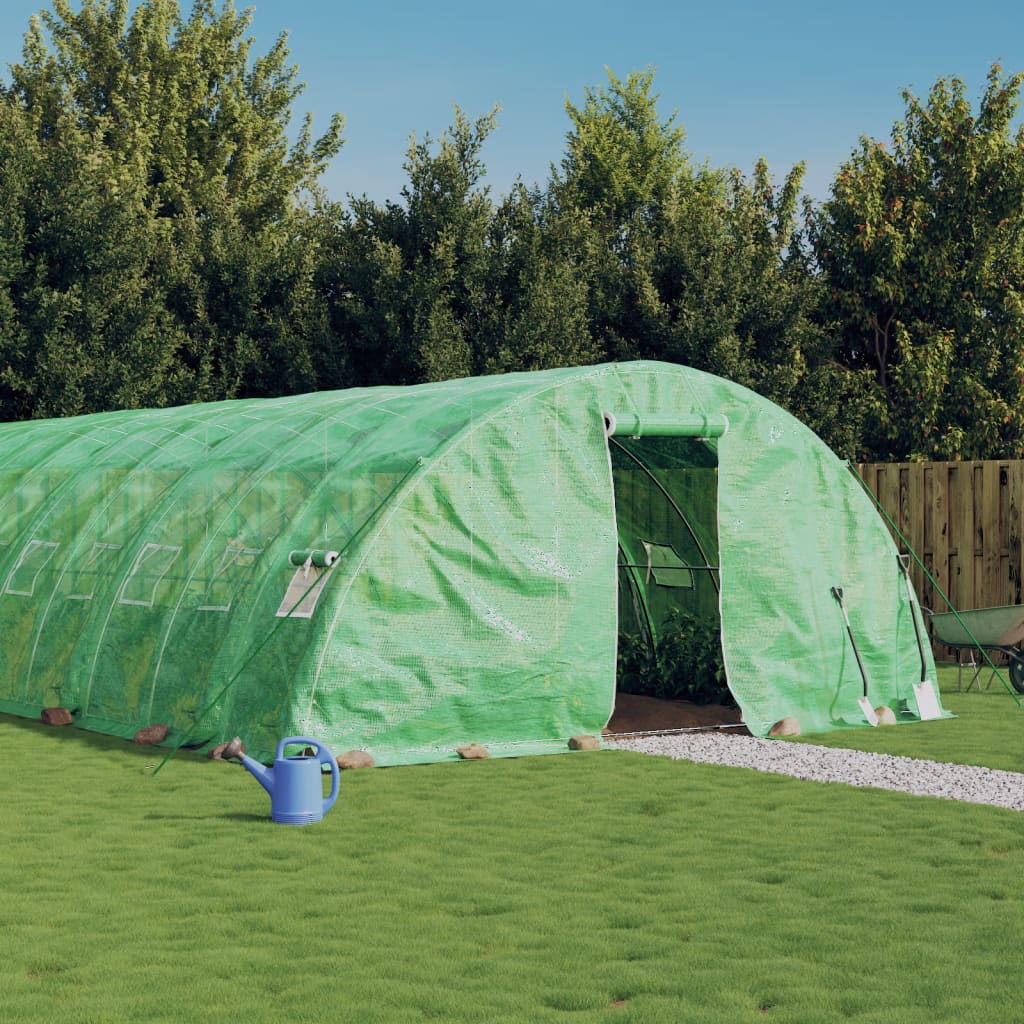 VidaXL TUINKAS with steel frame 60 m² 12x5x2.3 m green